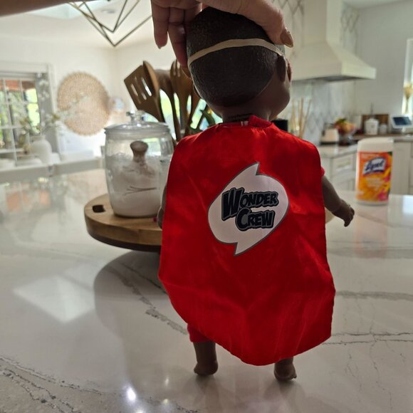 Wonder Crew Superhero Doll With Cape & Mask - Red Outfit - Picture 5 of 6